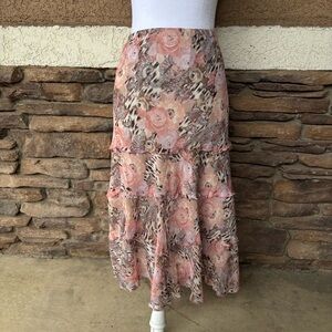 Sara Michelle Pink Floral Maxi Skirt